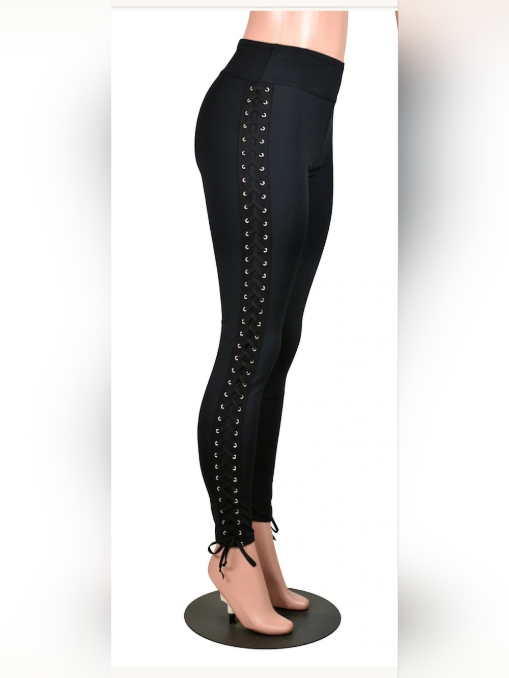 Deranged Designs Black Side Lace Up Leggings